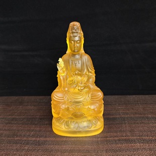Glass Guanyin Bodhisattva Buddha Statue for Home Altar, Peace Offering, Home Living Room, Company Housewarming Decoration Craft