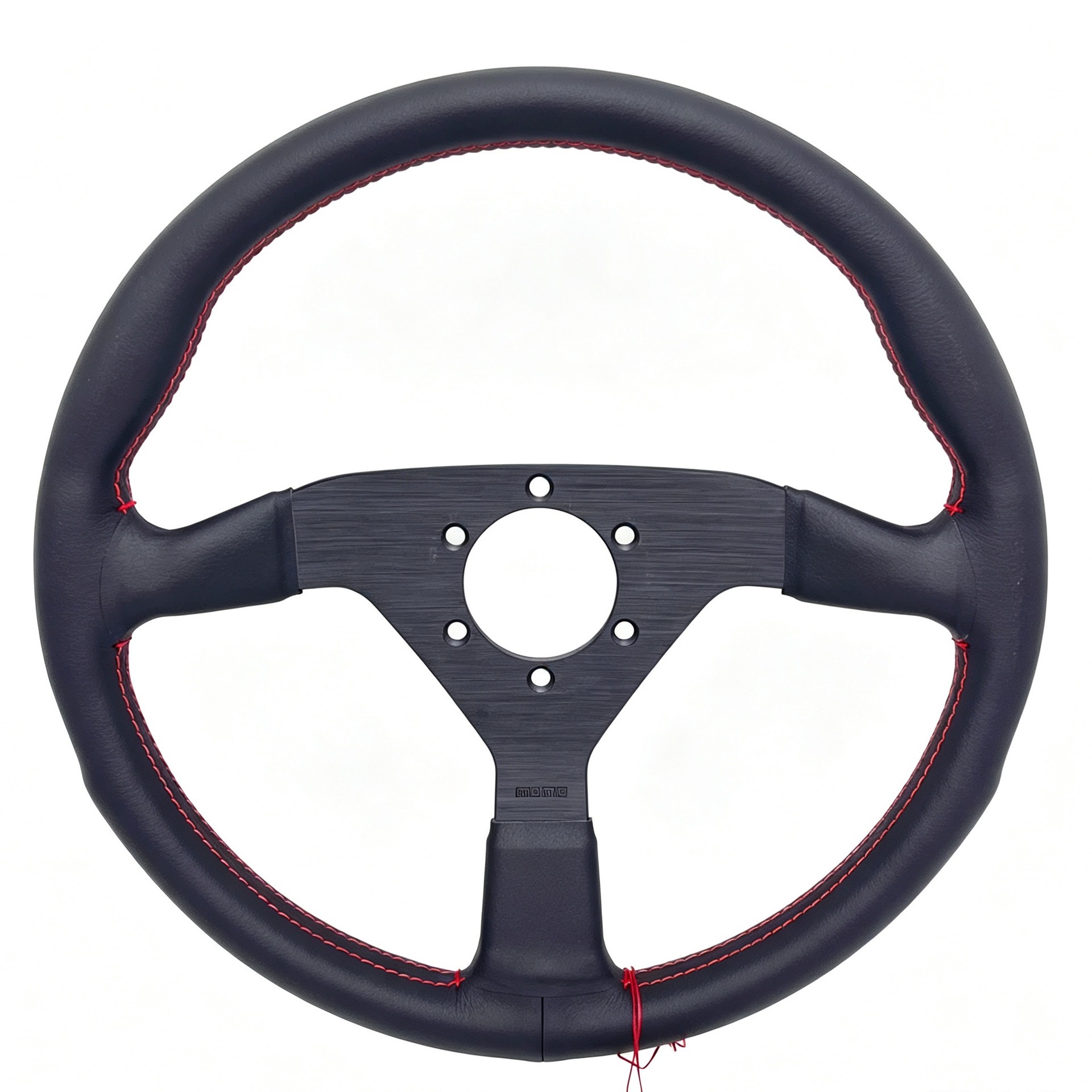 14inch Modified genuine leather car steering wheel V1 flat double-line 5mm thickened bracket drift racing steering wheel
