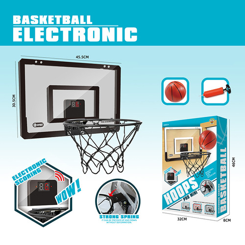 Scoreboard Basketball Hoop Indoor Door Wall Dual-Purpose Basketball Rim with Thickened EVA Shockproof and Explosion-Proof Basketball Trainer