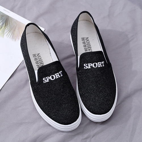 Women's Spring Summer Canvas Shoes Trendy Casual Student Flat White Shoes Cross-border Shallow Mouth Platform Shoes Women's Soft Thick Sole Shoes