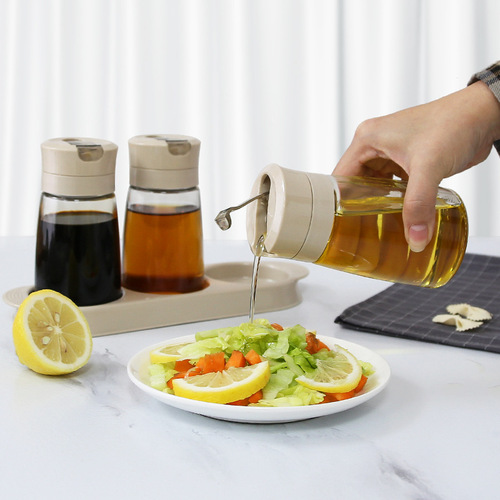 Zhenxing leak-proof automatic opening and closing oil pot glass soy sauce bottle oil cooking wine container bottle oil bottle transparent seasoning soy sauce vinegar