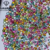 Оптовая продажа с фабрики натуральный турмалин голый камень маленький карат круглый 3 мм синий смешанный цвет инкрустация
