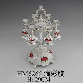 厂家货源 锌合金镀金银滴彩胶杯架子 酒店用品  桌面装饰杯架套装