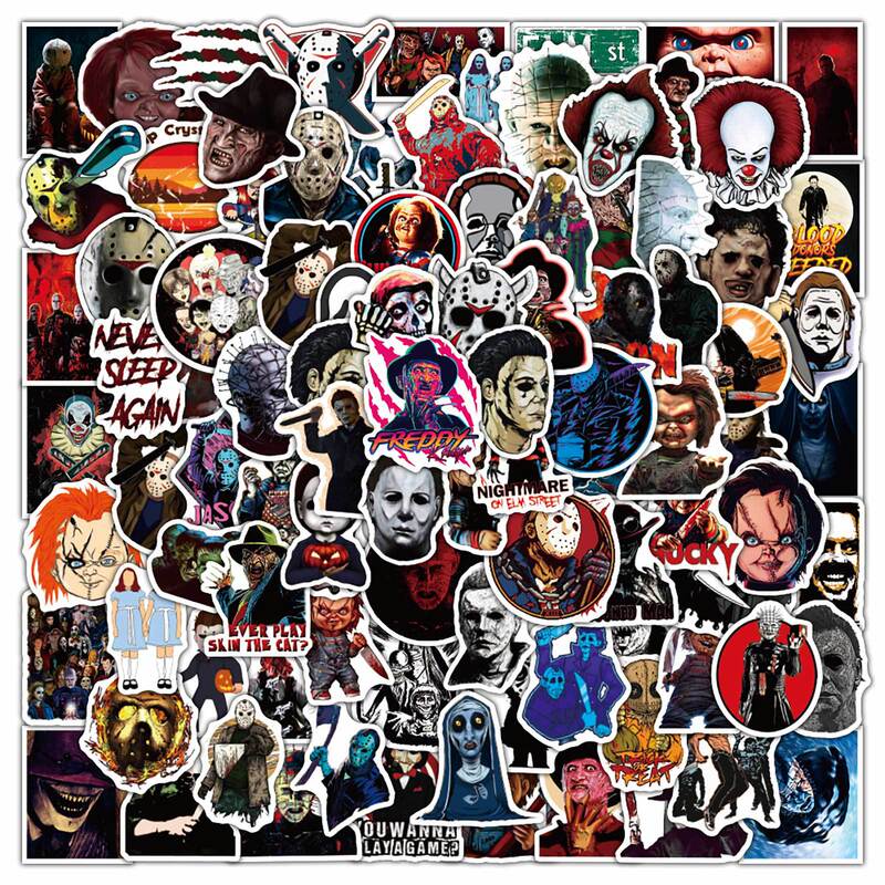 300 new American horror movie thriller character graffiti stickers waterproof luggage mobile phone stickers wholesale