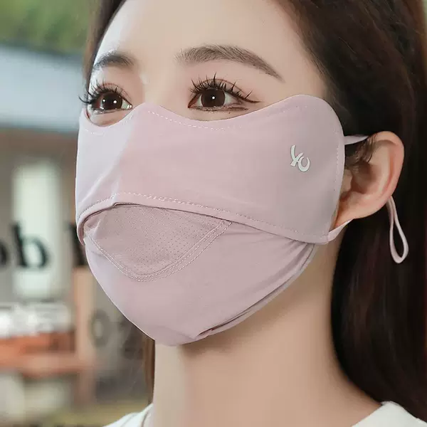 Ice Silk Sun Protection Mask for Women, Anti-Uv, Thin, High-Looking, Face-Protecting, Sun-Shading, Breathable, Summer Cycling Protective Mask
