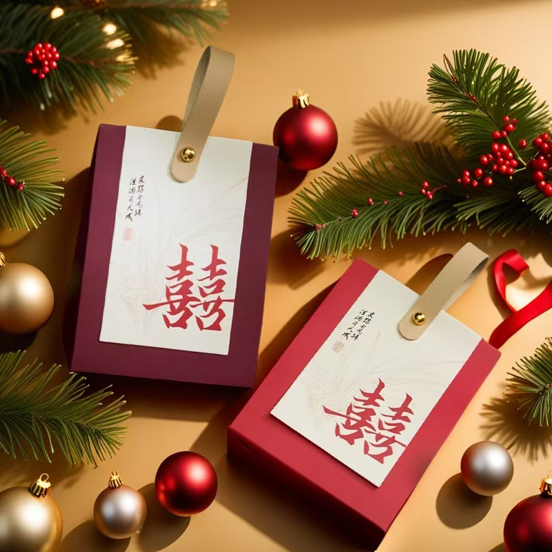 2025新款婚礼喜糖盒高级感中式订婚伴手礼盒结婚糖果包装礼盒批发