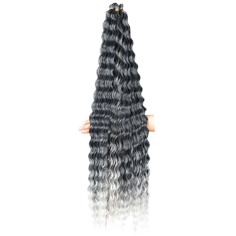 Unisex fibra chimica Deep Wave Bulk capelli all'uncinetto capelli ricci coda profonda sciolta capelli ricci ondulati_voghion.com