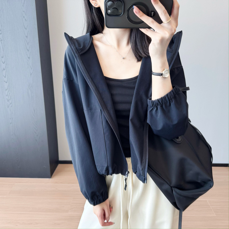 柜面N货~显瘦廓版休闲防风连帽风衣外套短款夹克女2025秋季新|undefined