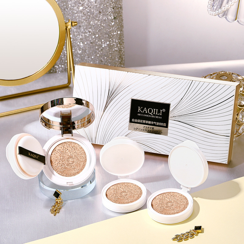 Kaqili Platinum Flower Essence Air Cushion BB Cream Lasting Not Easy to Take off Makeup Not Card Powder Air Cushion Set Wholesale