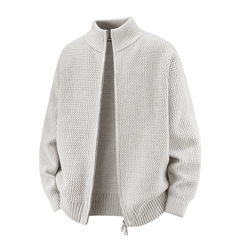 Herren-Cardigan mit Wellenmuster – Oversized-Pullover mit offener Vorderseite, weiche Modalmischung, kuscheliges Winter-Layering-Teil für Casual & Streetwear_voghion.com