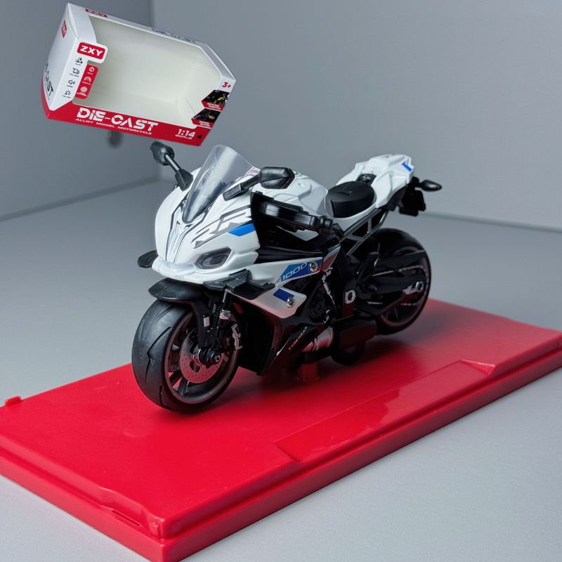 国境を越えた子供用模擬合金プルバックオートバイ BMW S1000RR モデル音と光の音楽おもちゃの装飾品|undefined
