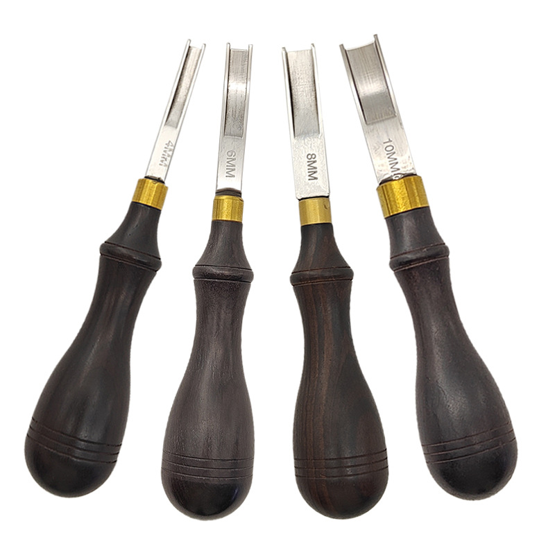 皮革削薄刀 黑檀木宽边铲 手工皮具皮革铲薄器 木柄削边打薄器