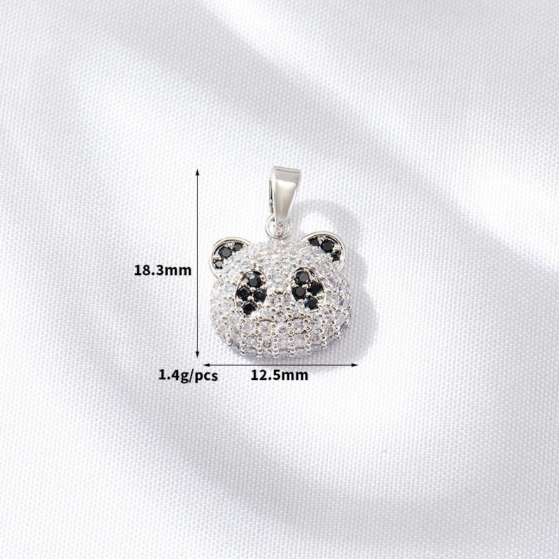 Style Simple Ours Panda Queue De Poisson Le Cuivre Placage Incruster Zircon Charmes Bijoux Accessoires display picture 3