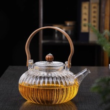 围炉煮茶壶透明玻璃电陶炉加热煮茶壶家用高硼硅玻璃提梁花草茶壶