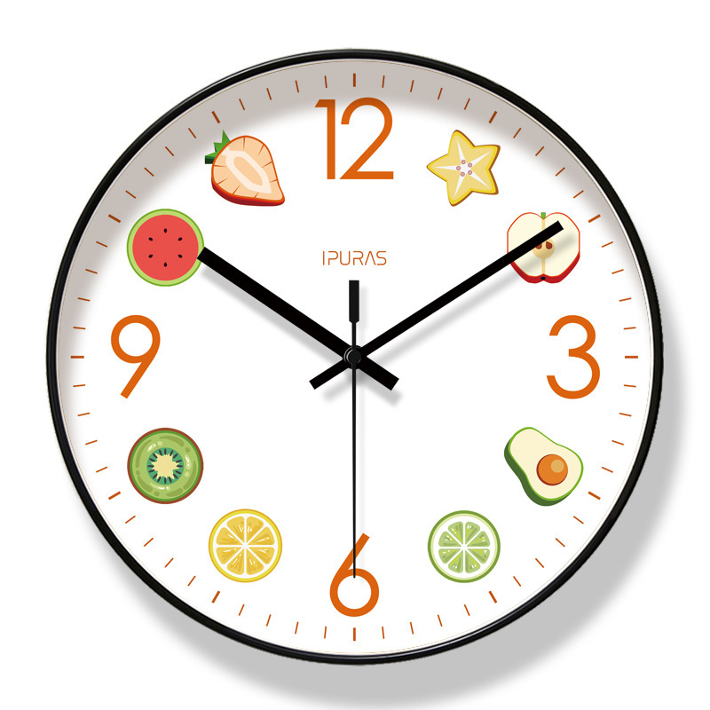 Reloj de pared 6091 para hotel/restaurante/supermercado de frutas, reloj de pared moderno silencioso de barrido de segundos, reloj de cuarzo de larga duración