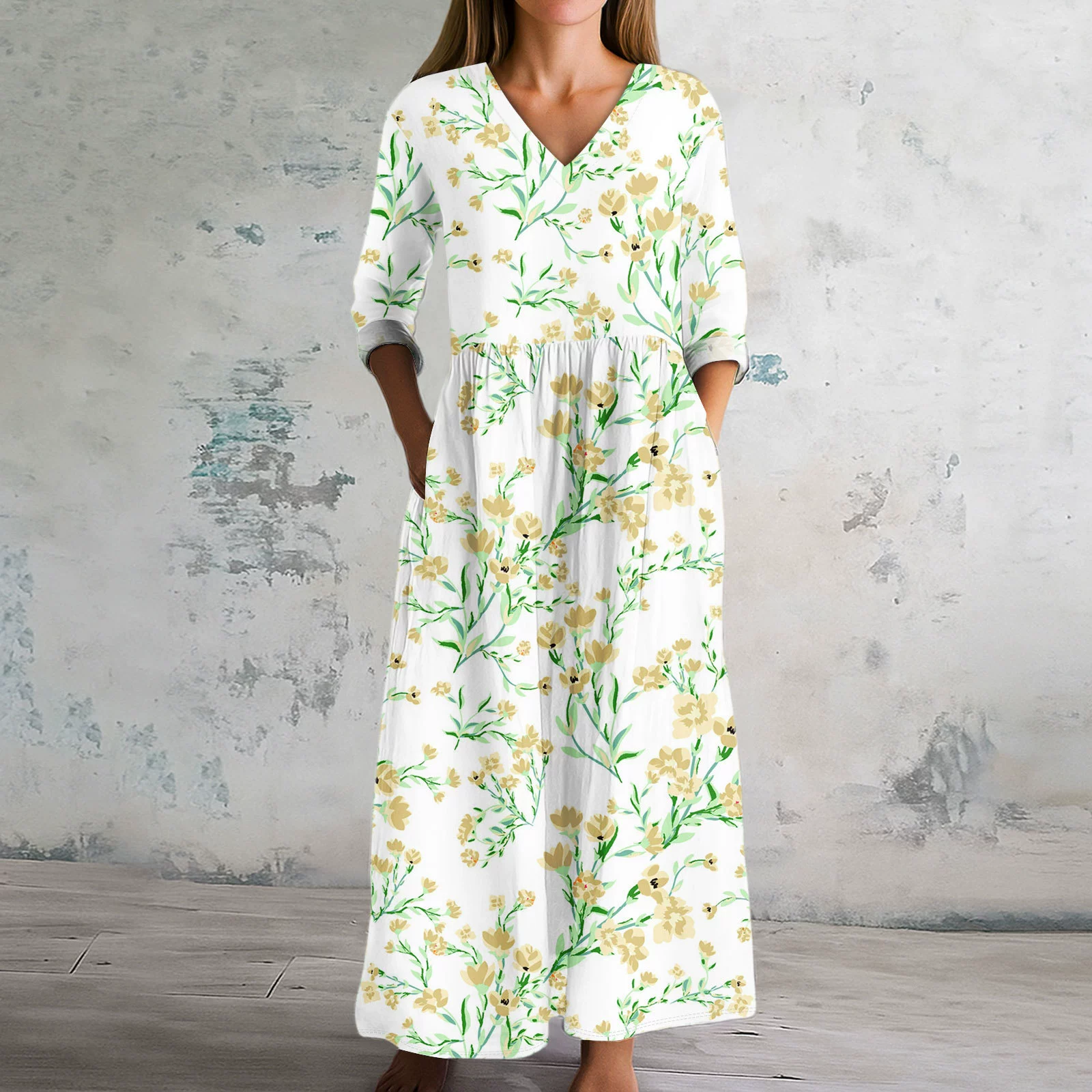 2025 экспортная трансграничная новая европейская и американская 3D-печатная Amazon европейская и американская летняя повседневная свободная длинная рубашка