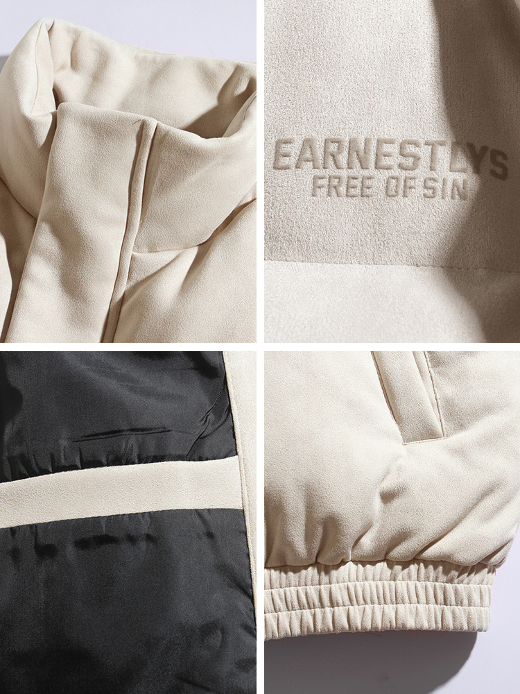 Nuevo abrigo de pan engrosado pareja marca de moda abrigo de algodón acolchado Abrigo acolchado de gamuza retro americano para hombres y mujeres invierno