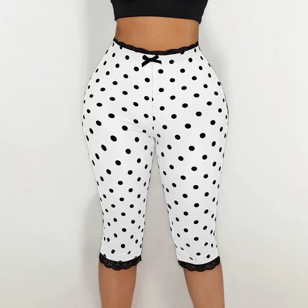 2026 Cross-Border Pants, Multi-Color High-Waisted Slim-Fit Lace Patchwork Summer Thin Stretchy Cropped Pants