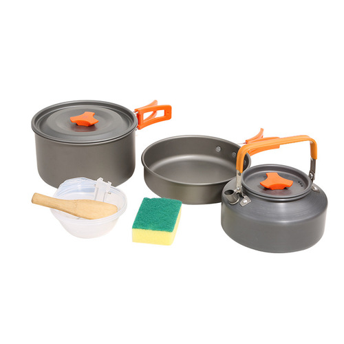Outdoor Gear Set: Camping Cookware, Tea Kettle, Cooking Pan, Picnic Pot, Portable Outdoor Kitchen Essentials – Complete Kit