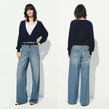 MCO神裤2025夏季新品含天丝汉麻泼漆做旧风中高腰牛仔长裤女