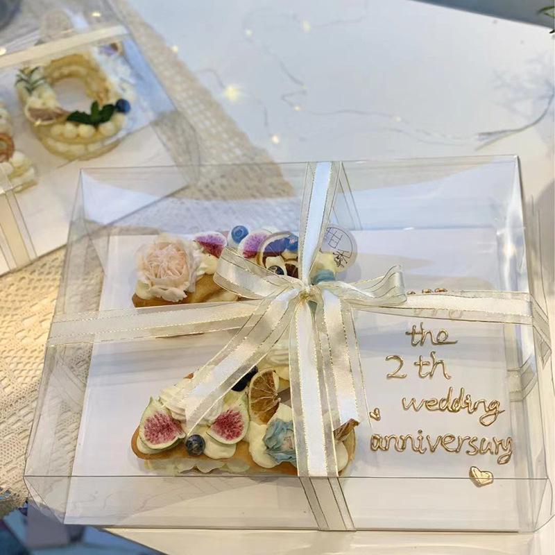 网红数字蛋糕盒抖音草莓包装盒透明包装盒批发厂家分装甜品