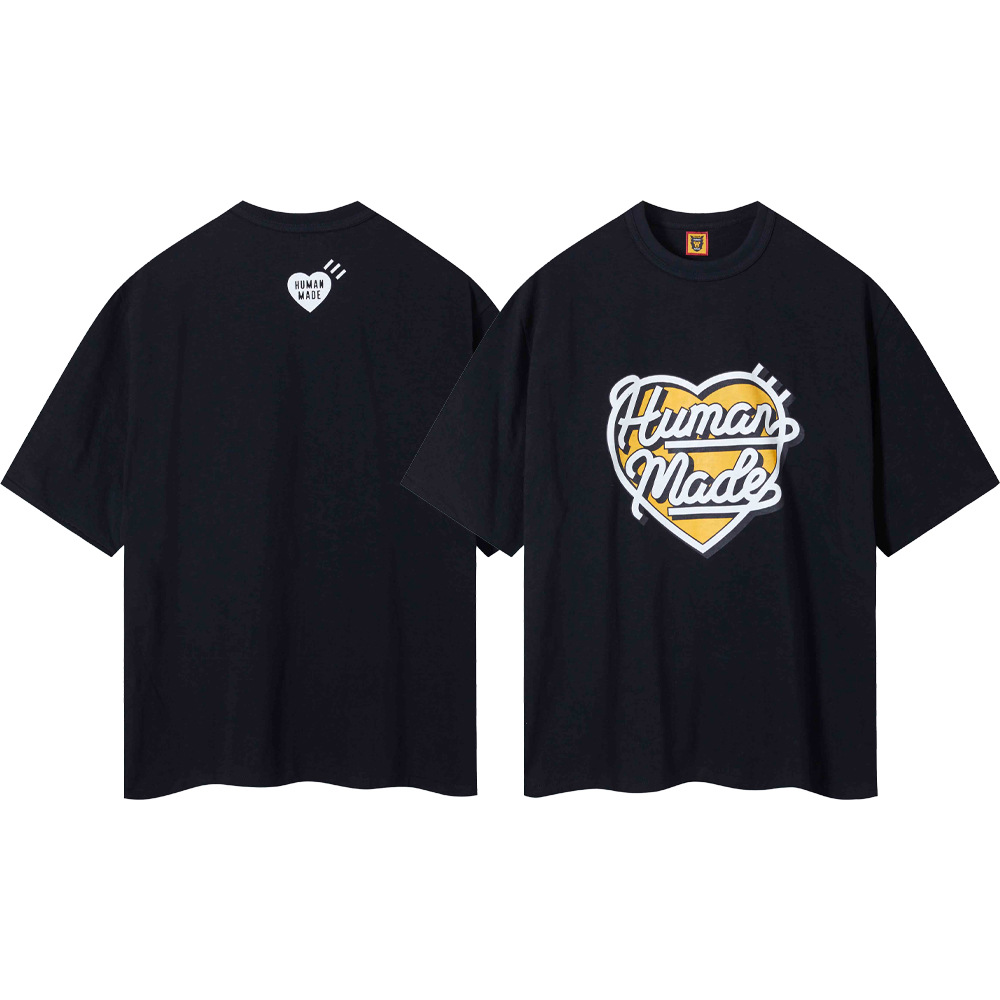 Marca de moda japonesa de bambú pesado algodón suelto pareja de hombre y mujer cilindro camiseta de manga corta media manga TEE