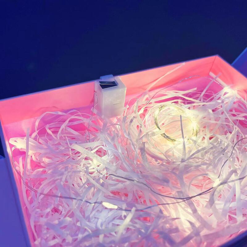 led open cover bright gift box button light string gift box copper wire color light switch battery string light automatic light