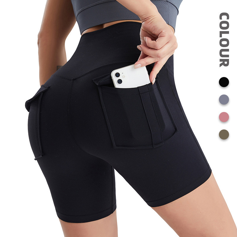 European and American Cross-Border Sports Casual Yoga Shorts for Women, High-Waisted Butt-Lifting Fitness Pants, Training Running Cycling Shorts