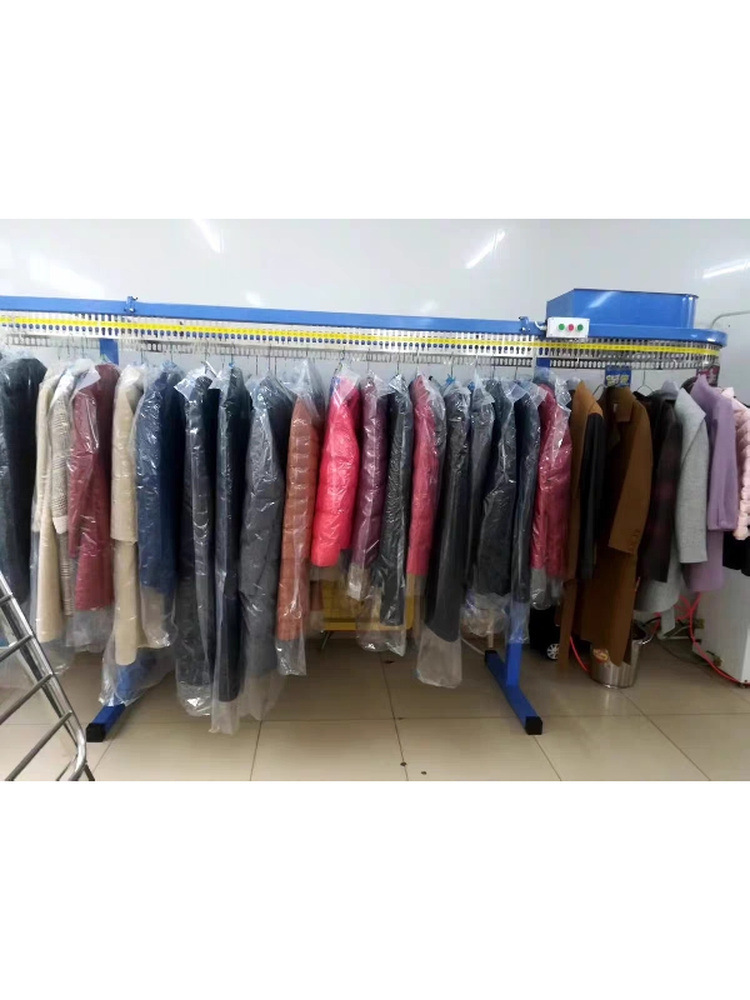 UC干洗店衣物输送线旋转晾衣架商用洗衣店运输线输送带