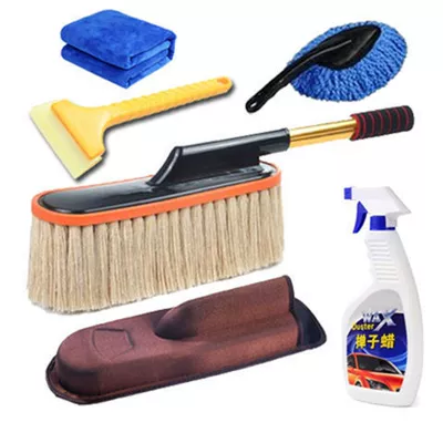 Car cleaning tools – mop dust duster dust wax - beige-dust-six-piece-set