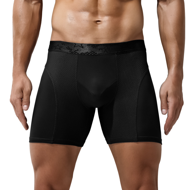 Elementos austriacos calzoncillos deportivos largos para hombres calzoncillos boxer piernas antidesgaste corriendo pantalones cortos de cuatro esquinas de gran tamaño bragas de entrenamiento