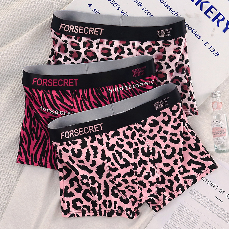 New Arrival Wild Men's Underwear Men's Pure Cotton Breathable Skin-Friendly Boxers Personalized Trendy Leopard Print Boxer Shorts