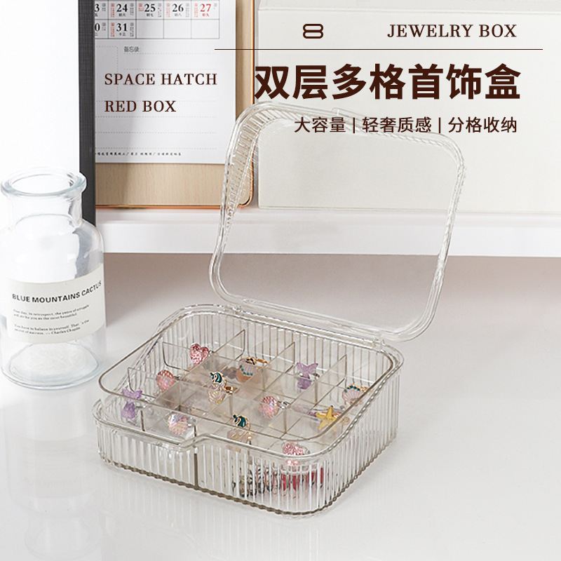 Portable Transparent Multi-Layer Jewelry Storage Box, Anti-Oxidation and Moisture-Proof, for Storing Earrings, Rings, Necklaces, and Bracelets Portable Transparent Multi-Layer Jewelry Storage Box, Anti-Oxidation and Moisture-Proof, for Storing Earrings, Rings, Necklaces, and Bracelets
