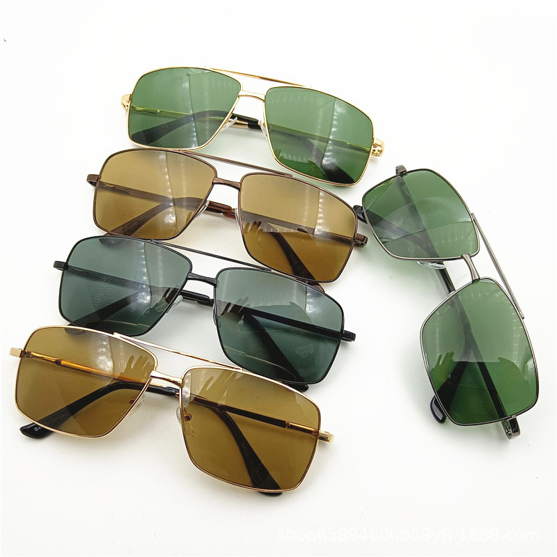 New Trendy Sunglasses, the Same Style Worn by Internet Celebrities When Going Out, Metal Glass Lens Sunglasses, High-End Fashion, Slimming Sunshade Glasses