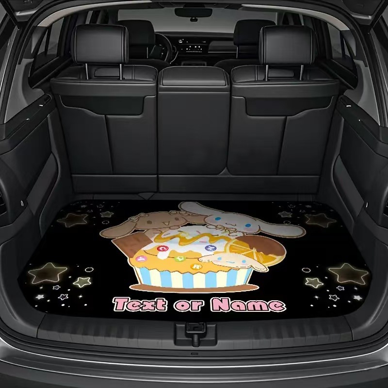 TEMU branded and shipped cute Hello Kitty car trunk mat, dirt-resistant, dust-proof, non-slip, easy to maintain car floor mat