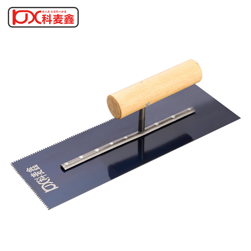 Kemeixin Blue Steel Fine-Tooth Trowel Mortar Trowel Wooden Mortar Board Paint Floor Paint Flat Trowel Masonry Tools