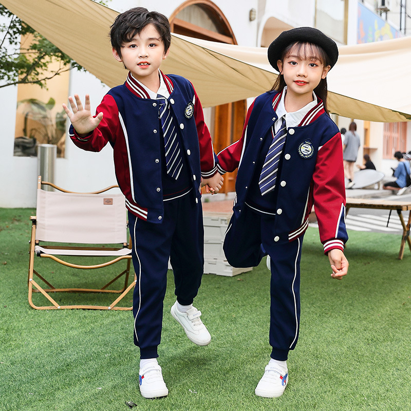 Elementary school uniform British style autumn and winter baseball uniform set children class uniform sports meeting kindergarten children's uniform teacher's outfit