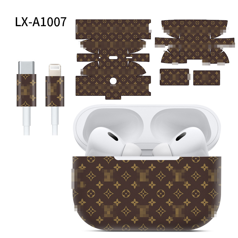 Adecuado para pegatinas de AirPods Pro2/Pro3, textura mate, película para auriculares Apple, película protectora de cobertura total