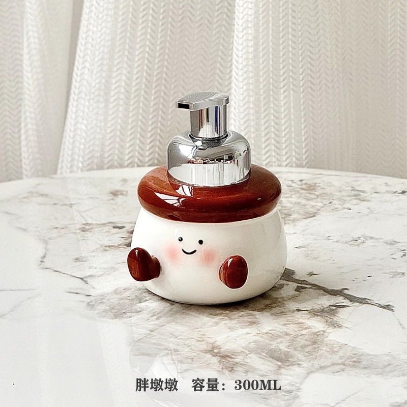 创意陶瓷慕斯泡沫起泡瓶卫生间洗手台洗手液沐浴露洗发水分装瓶子|undefined