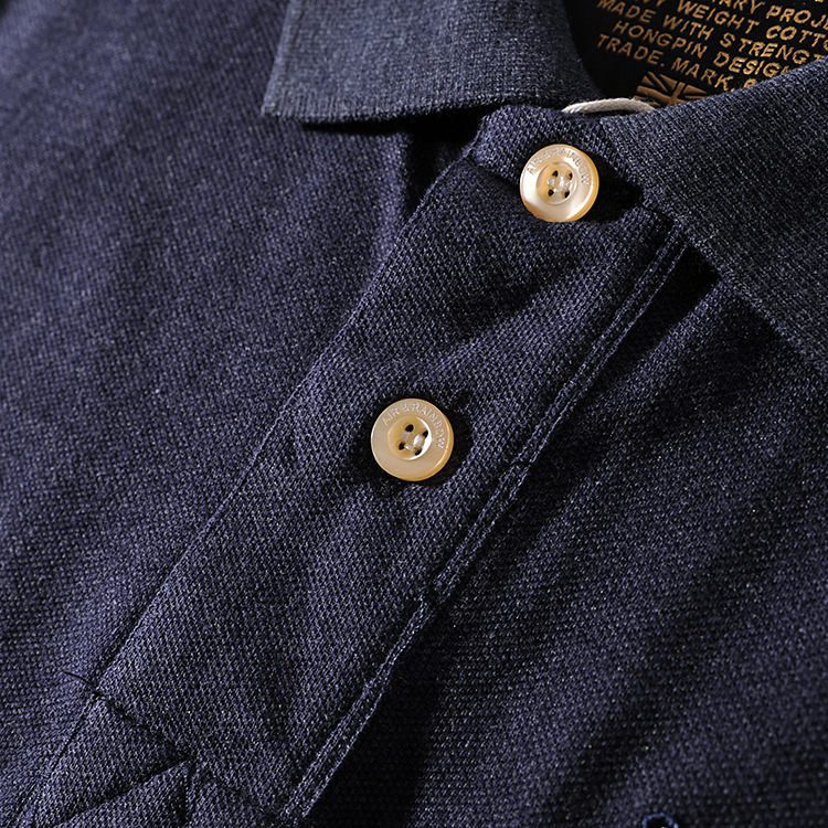 Modern banner American minimalist embroidered men's turn collar short-sleeve POLO shirt half-sleeve M702 12