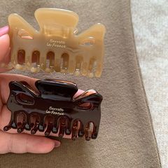 韓國France金標秋冬美拉德棕色中號鯊魚夾法式髮夾盤發半抓夾