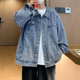 工厂直销美式复古高街牛仔衬衫外套长男春秋季新款青年高级感外套