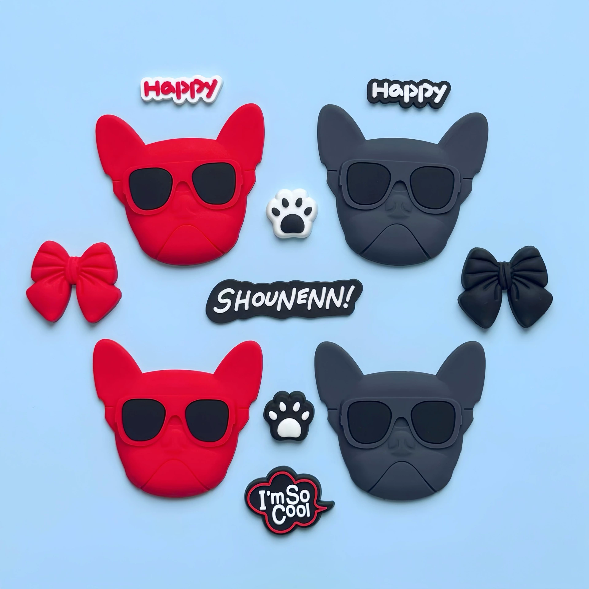 Мягкий силиконовый чехол для телефона из ПВХ с популярным французским бульдогом, украшение для обуви своими руками без клея.