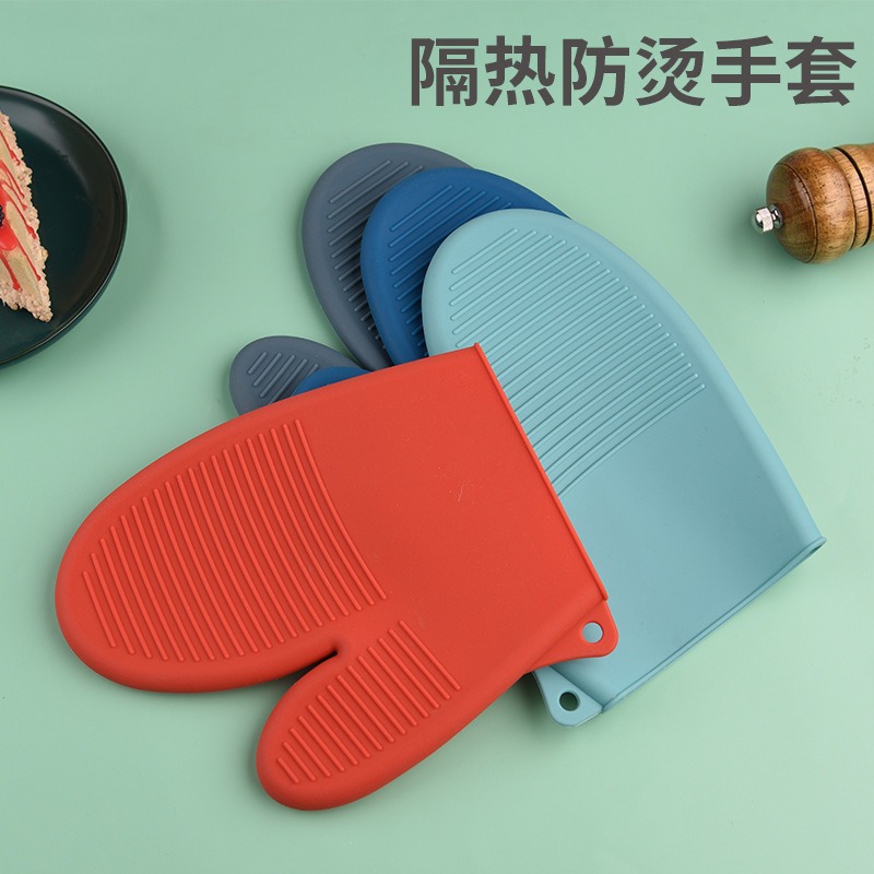 (2개) 국경 간 실리콘 안티 스케일 장갑 주방 전자 레인지 바베큐 고온 베이킹 미끄럼 방지 단열 장갑 제조 업체