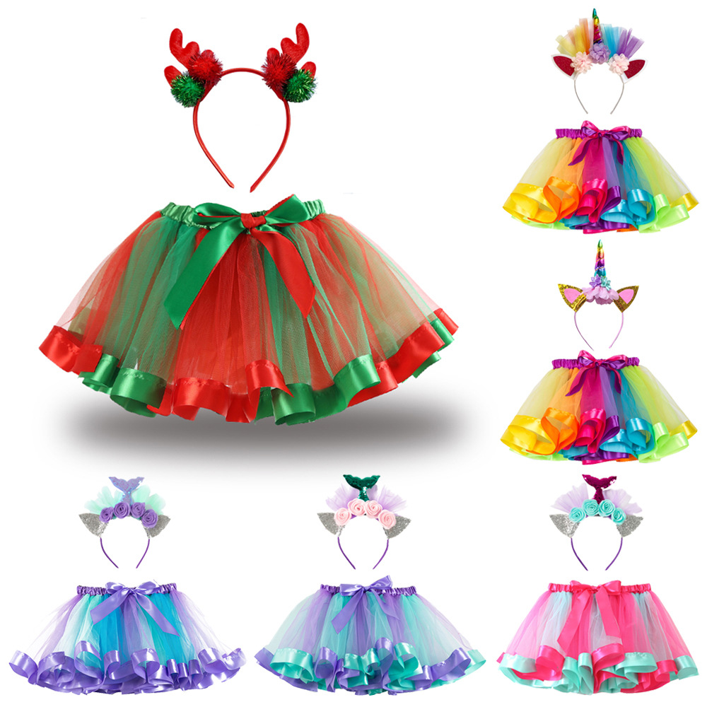 Pettiskirt de las muchachas fronterizas para la falda libre de los niños del headwear Vestido de princesa tutu de los niños europeos y americanos en stock al por mayor