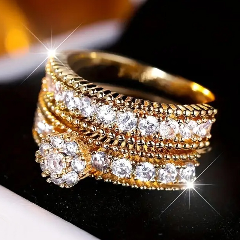 (Cross-border trading), (Wholesale), fashionable golden platinum accessory with zircon, European style, micro incrustation