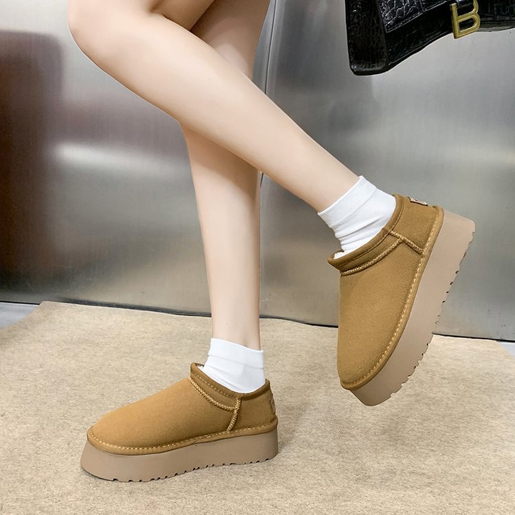 Women's Winter Ankle Boots With Plush Lining And Thick Sole_voghion.com