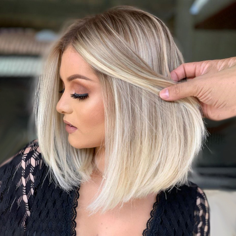 European and American Cross-Border Wigs, Unique Blonde Bob Wigs, Easy-Care Synthetic Hair, Height-Enhancing Short Hair