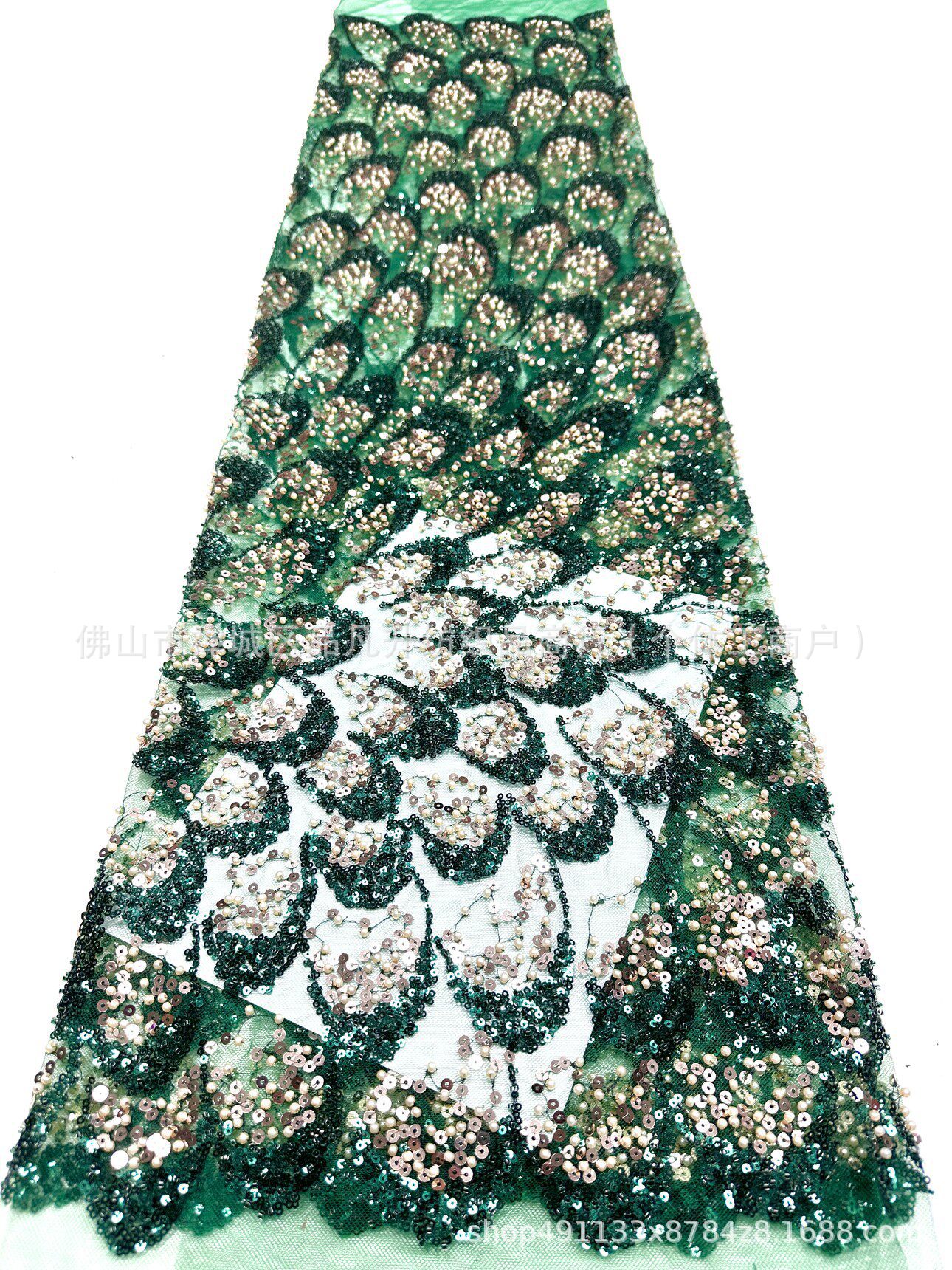 Nueva moda de la industria pesada tela bordada de perlas Gaoding cena de fiesta vestido de baile tela de trajes de vestido transfronterizo