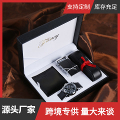 3pcs/set watch gift set men's genuine leather automatic buckle belt + watch + wallet gift gift